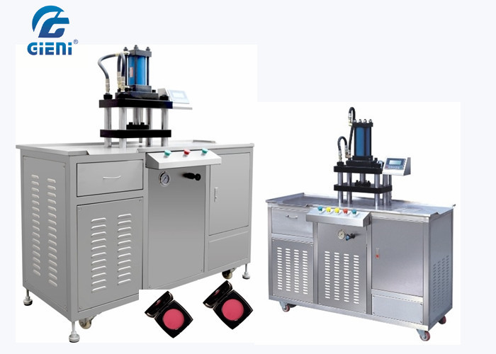 Machine cosmétique de presse de poudre d'acier inoxydable pour le fard à paupières, presse longitudinale