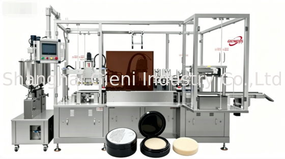 Machine de remplissage de coussins à éponge NBR à grande vitesse avec une sortie de 48 PCS/min et un remplissage servo à quatre buses pour la fabrication de cosmétiques coréens