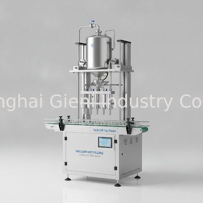 Machine de remplissage à chaud sous vide avec déaération sous vide et soulevé du réservoir vers le bas pour un remplissage cosmétique de précision