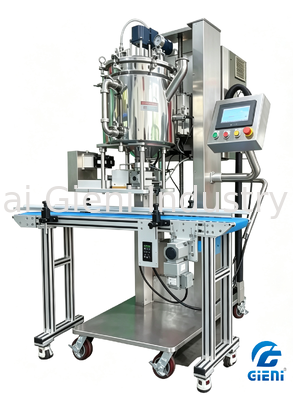 Machine de remplissage à chaud à buse unique avec système de piston servo-alimenté, réservoir de levage automatique et précision de ± 0,1 g pour les glossiers et la cire