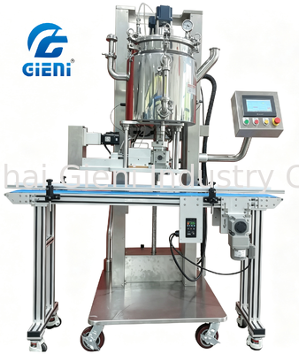 Machine de remplissage à chaud sanitaire avec réservoir en acier inoxydable SUS316L, levage vers le bas et chauffage complet pour le remplissage de produits cosmétiques