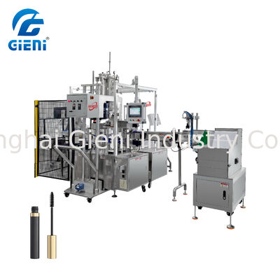 Automatic Wiper Brush Cap Handling Mascara Filling Machine ±0.1g Precision