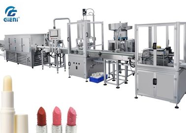 Un bon prix. Machine de remplissage complètement automatique de baume à lèvres avec le tunnel de refroidissement en ligne