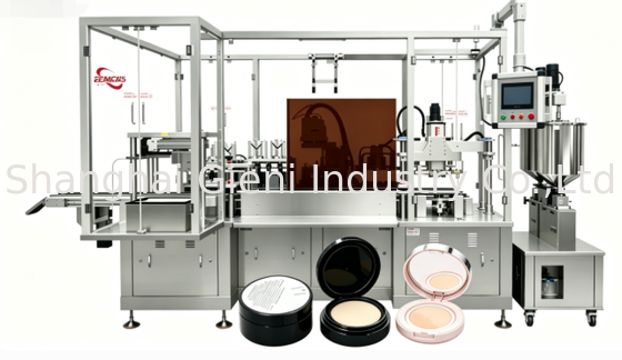 Machine de remplissage de coussin intelligent avec détection visuelle du débordement, correction de la direction de l'anneau pour la production de produits cosmétiques à haute densité NBR