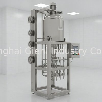 Machine de remplissage à chaud sanitaire avec réservoir en acier inoxydable SUS316L, levage vers le bas et chauffage complet pour le remplissage de produits cosmétiques