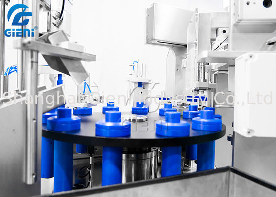 Remplissage rotatoire semi automatique et machine de capsulage pour le lustre de mascara ou de lèvre