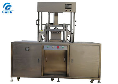 Un bon prix. Machine cosmétique entièrement hydraulique de presse de poudre pour le gâteau de base, 6 cavités par moule, alimentation automatique de poudre en ligne