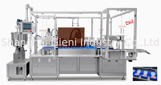 Machine de remplissage automatique de coussin d'éponge à grande vitesse avec matériau SUS316L et doubles réservoirs de mélange chauffés pour crème CC à coussin d'air
